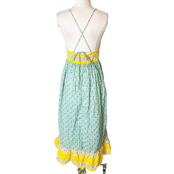 J. Crew midi Dress V Neck Criss Cross Block Print Beach Summer Pool Dress sz S - Picture 6 of 7